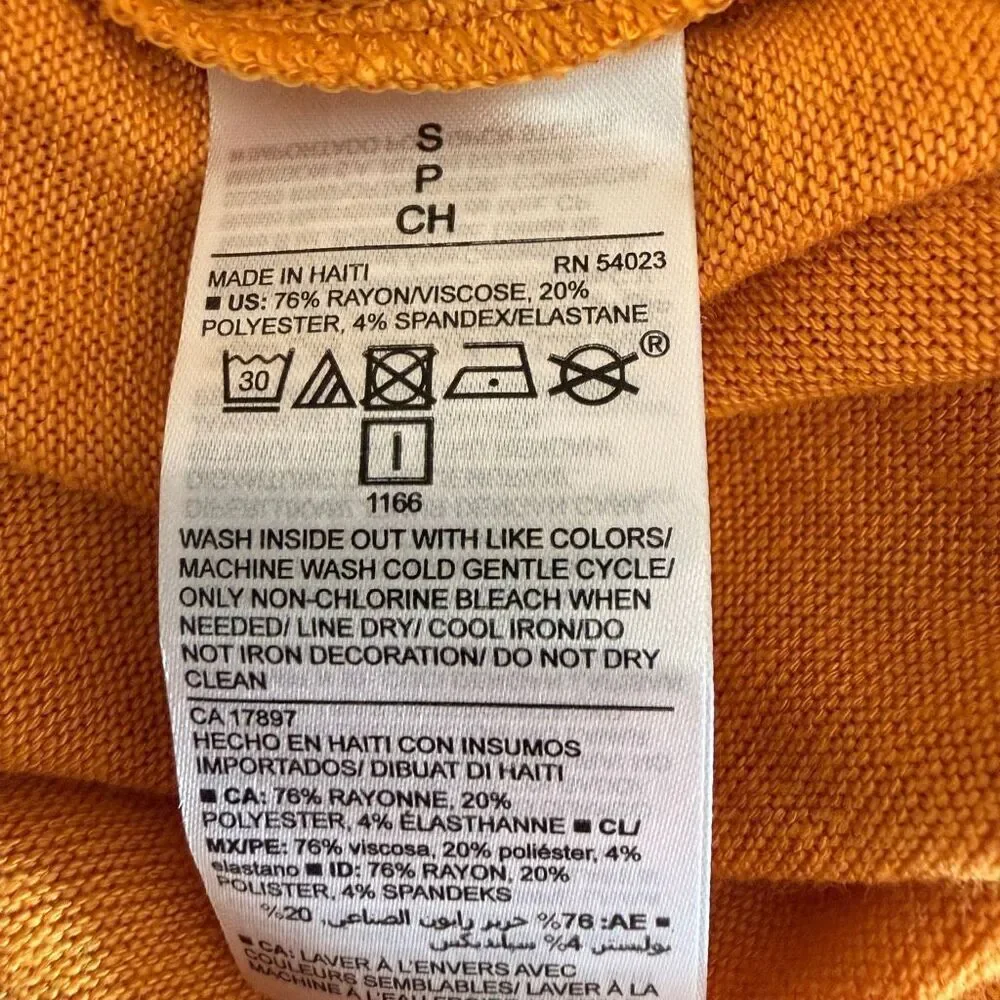 Old Navy women's long-sleeve V-neck shirt mustard layered Top SZ S #2564